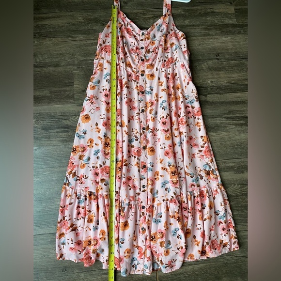 TORRID Women’s Pink Floral Midi Dress Size 0 - Picture 4 of 10